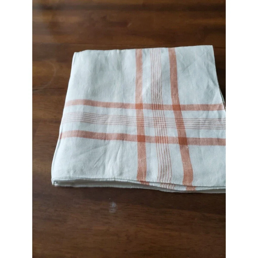 Table Cloth Vintage 44 x 42 Cream and Brownish Farm House Style